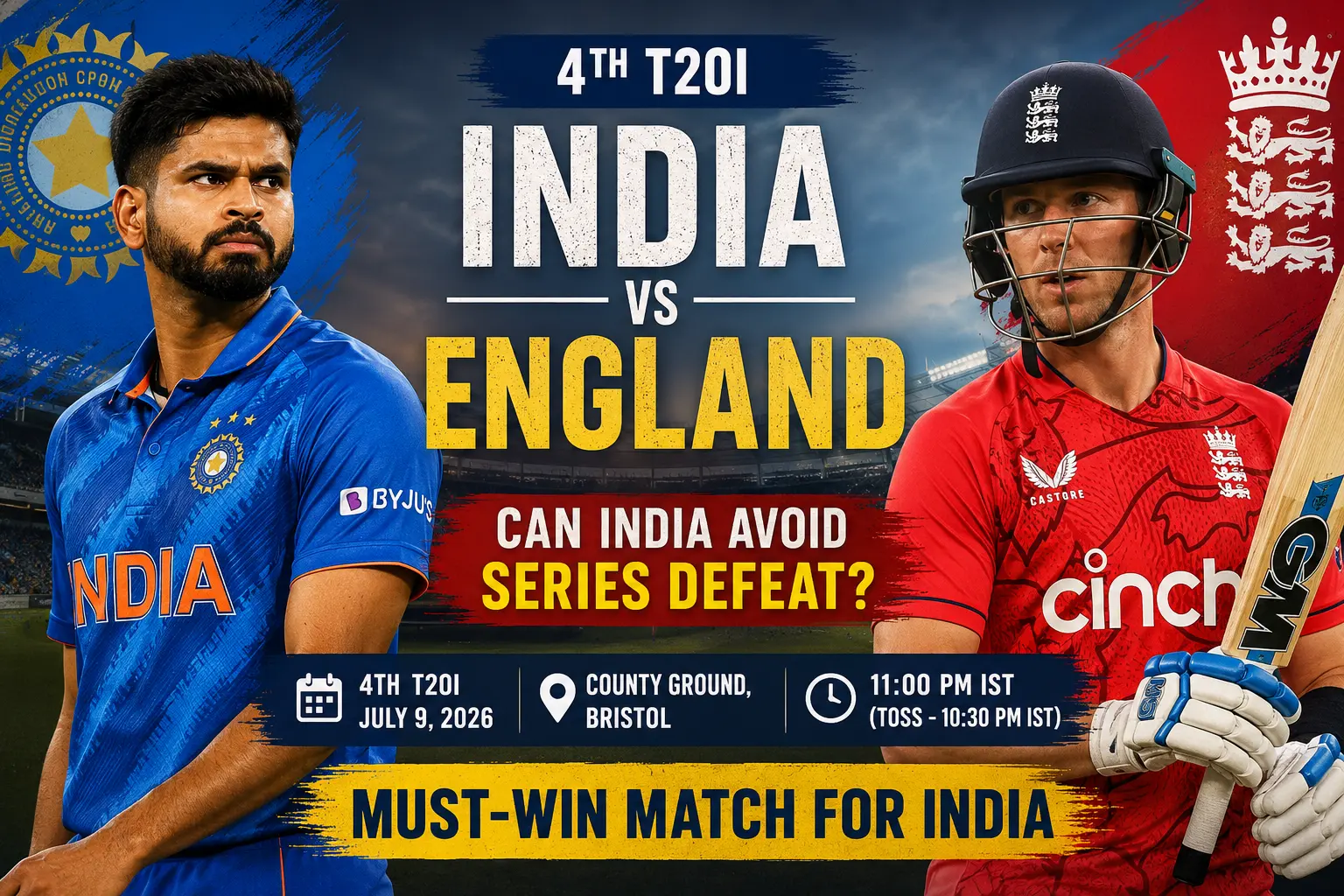 India vs England 4th T20I: Can India Avoid Series Defeat?